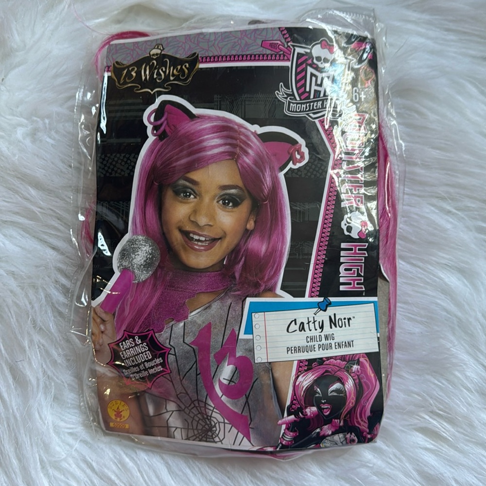 Rubies Monster High Frights Camera Action Catty Noir Wig, Child Size